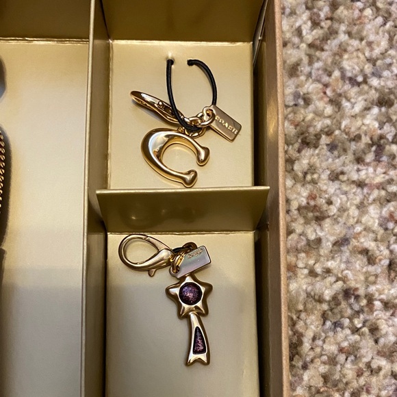 Coach Black Cherry Metallic Wristlet and Charm Set - Picture 2 of 2